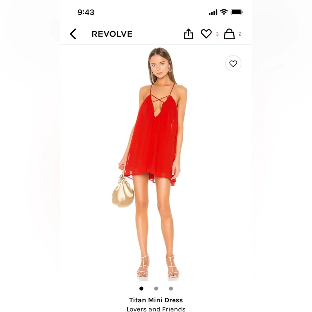 Lovers and Friends Titan mini dress, - blood orange - size small
